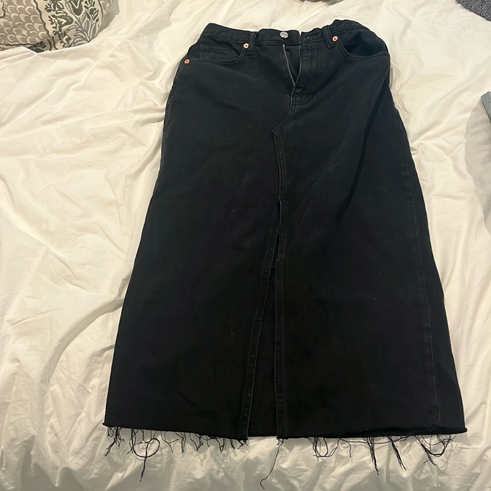 MANGO slit Midi denim skirt